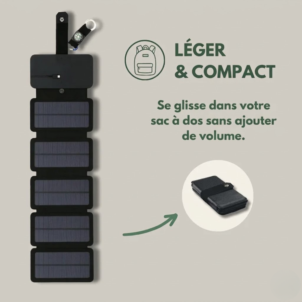 Chargeur solaire léger pour usage extérieur | Montevall