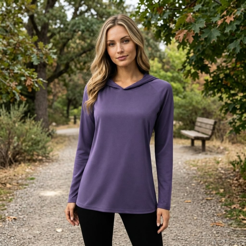 Sweat à capuche respirant à manches longues avec protection UV pour femme | Montevall