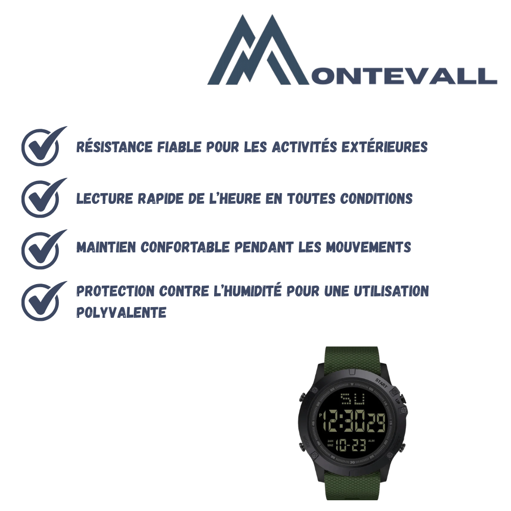 Montre numérique robuste et étanche | Montevall