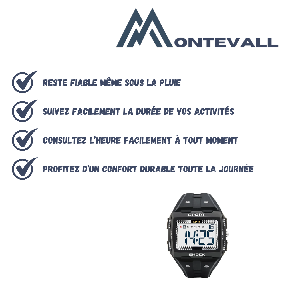 Montre numérique résistante à l’eau pour la randonnée