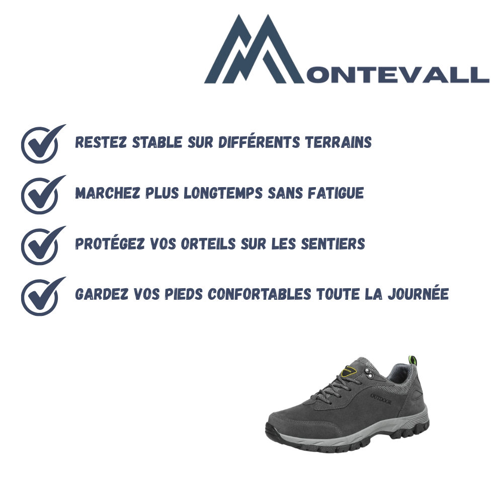 Chaussures de randonnée imperméables en cuir souple homme | Montevall