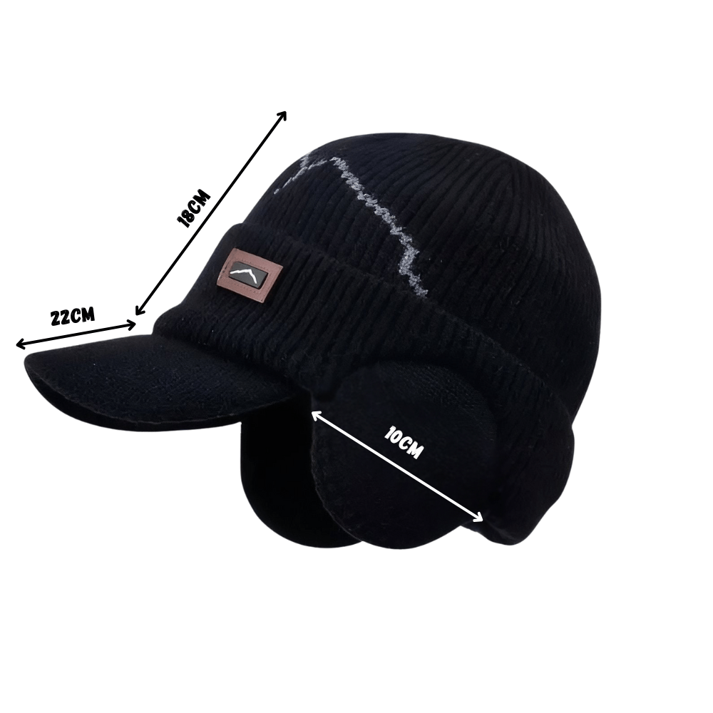 Bonnet d’hiver tricoté avec cache - oreilles et visière | Montelac - Montelac