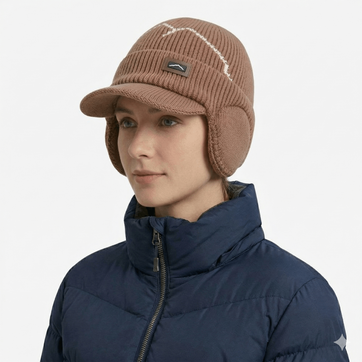 Bonnet d’hiver tricoté avec cache-oreilles et visière | Montevall - Montevall