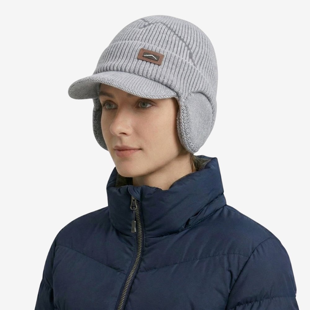 Bonnet d’hiver tricoté avec cache-oreilles et visière | Montevall - Montevall