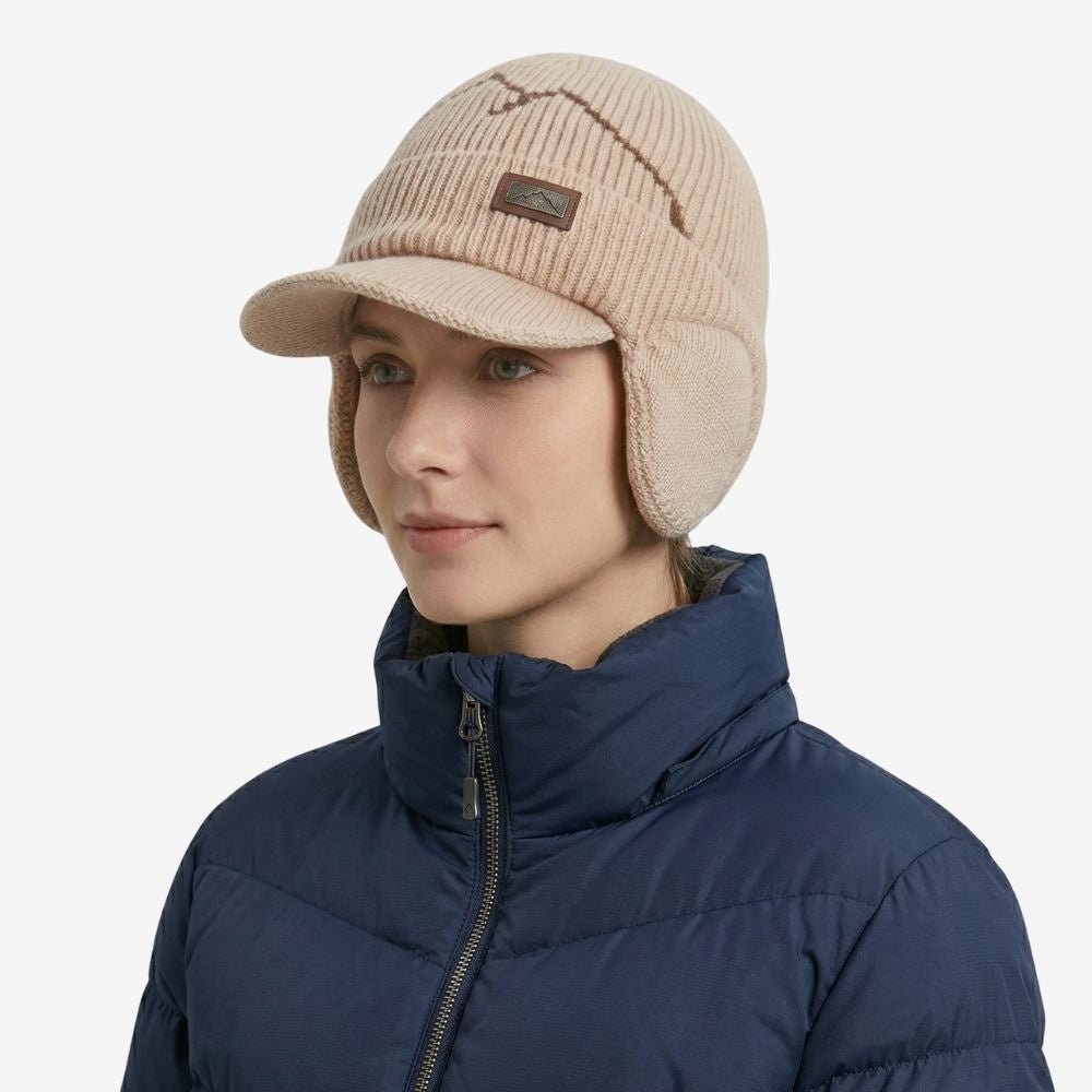 Bonnet d’hiver tricoté avec cache-oreilles et visière | Montevall - Montevall