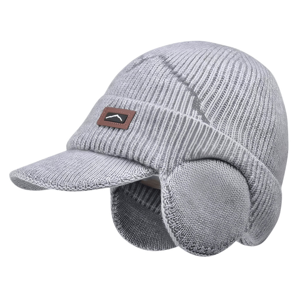 Bonnet d’hiver tricoté avec cache-oreilles et visière | Montevall - Montevall