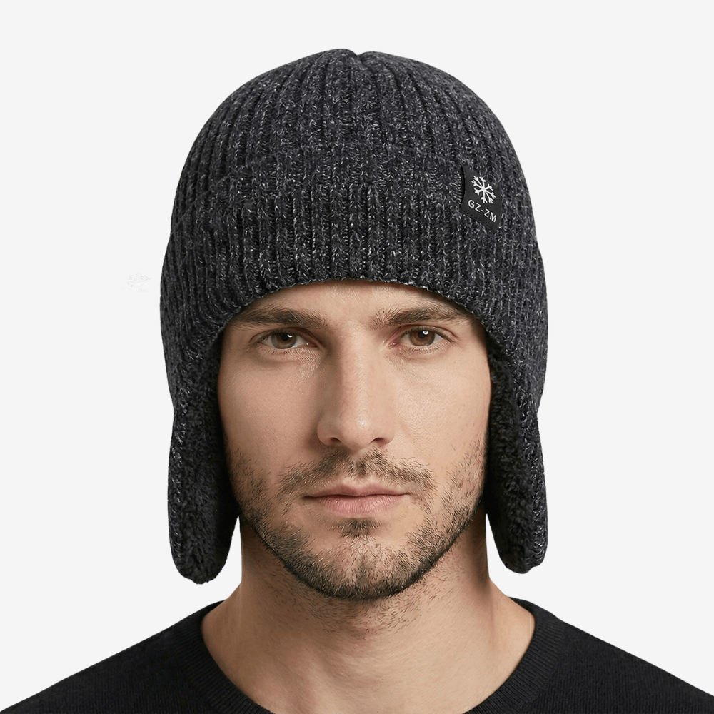 Bonnet d’hiver tricoté doublé polaire avec couvre - oreilles - Montevall