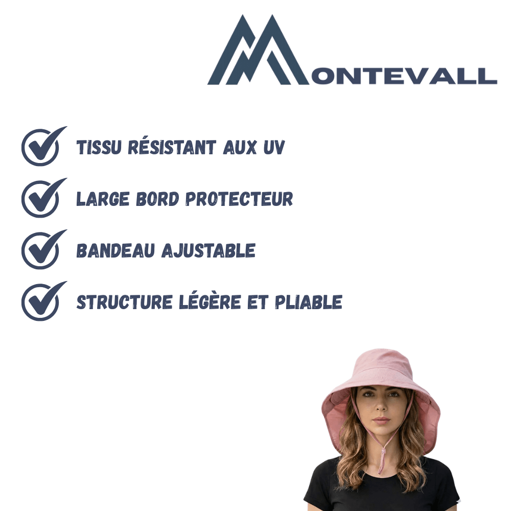 Chapeau anti - UV respirant et ajustable pour femme | Montevall - Montevall
