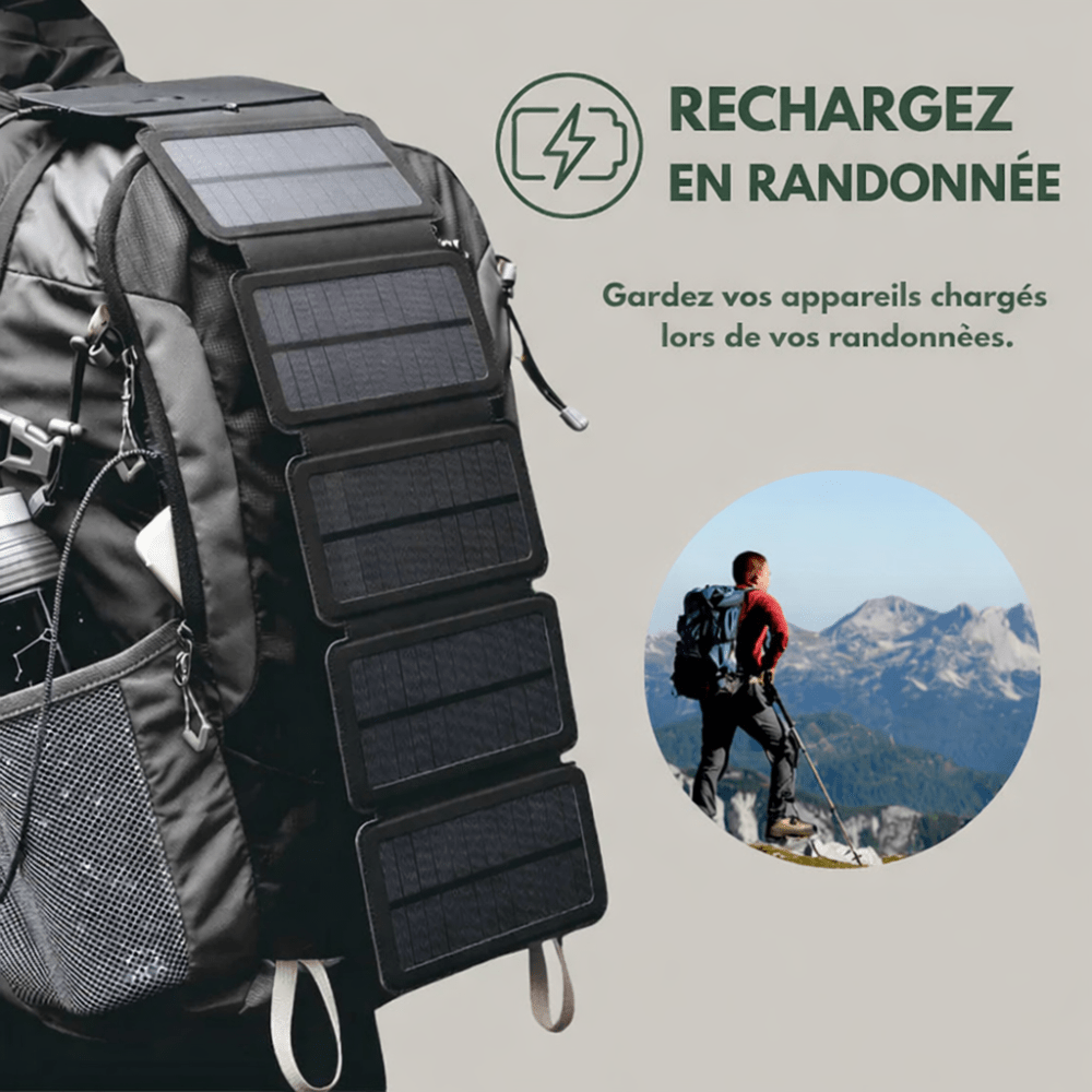 Chargeur solaire léger pour usage extérieur | Montevall - Montevall