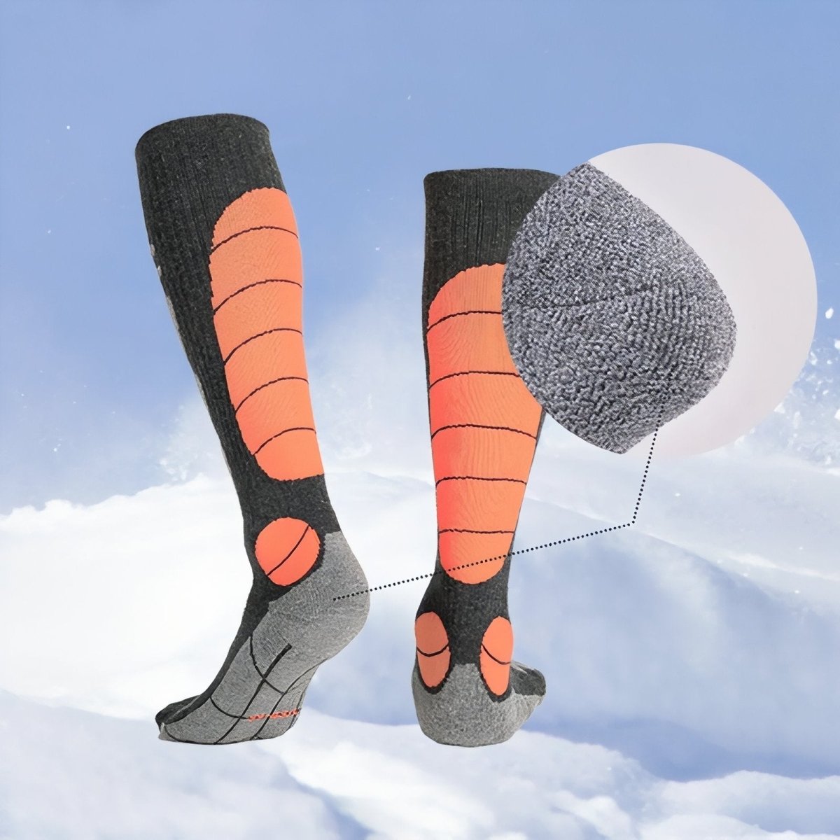 Chaussettes de randonnée en laine mérinos respirantes et chaudes | Montelac - Montelac