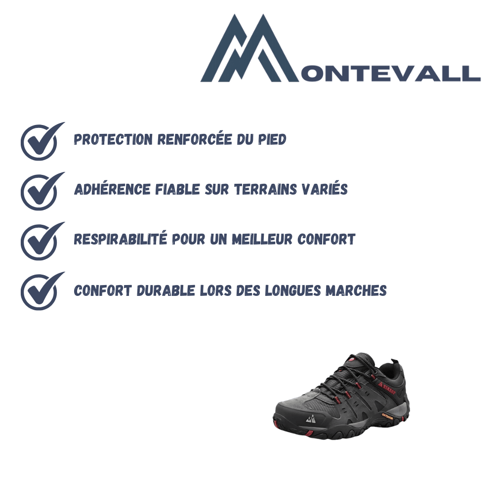 Chaussures de randonnée robustes pour homme - Montagne et trekking - Montevall