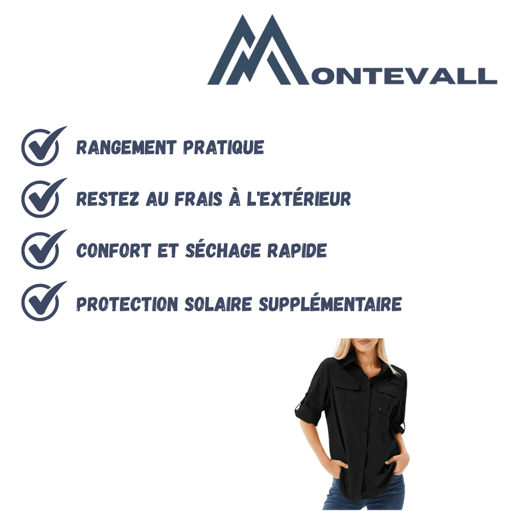 Chemise de randonnée respirante à manches longues pour femme | Montevall - Montevall