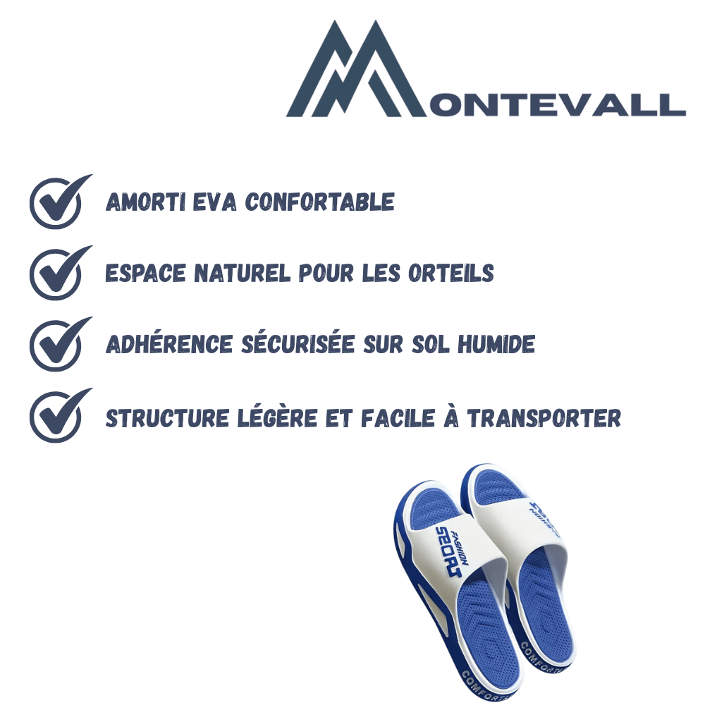 Claquettes antidérapantes légères pour homme | Montevall - Montevall