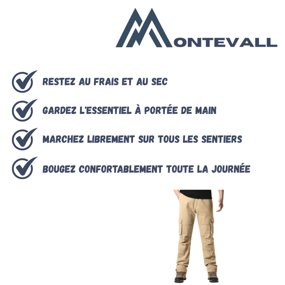 Pantalon de randonnée respirant avec poches cargo | Montevall - Montevall