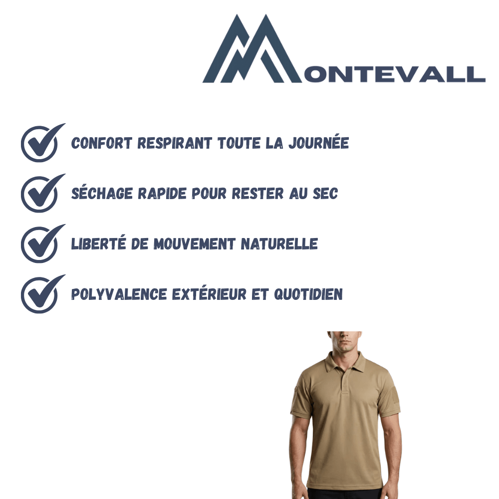 Polo respirant à manches courtes pour homme | Montevall - Montevall
