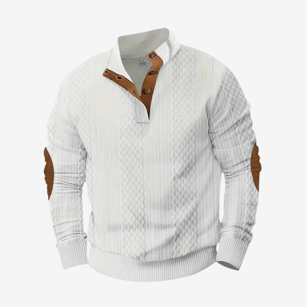 Pull d’extérieur tricoté avec renforts aux épaules et aux coudes | Montevall - Montevall