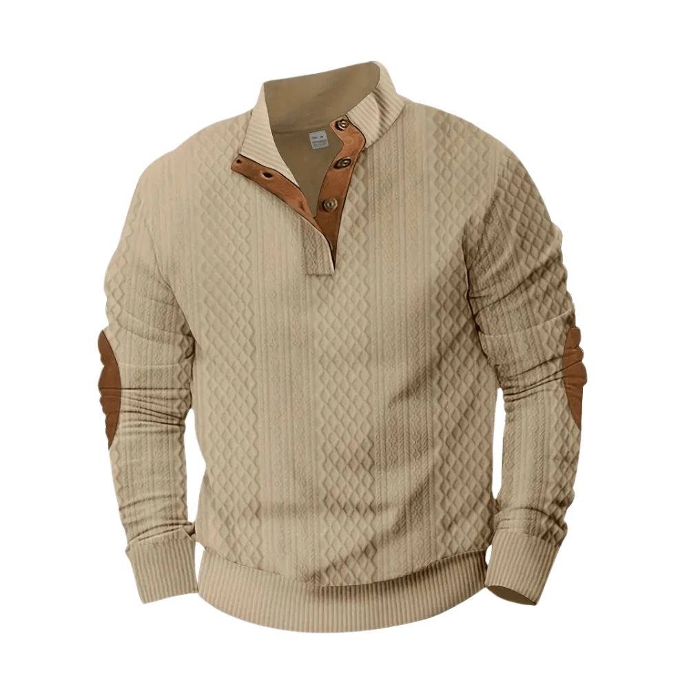 Pull d’extérieur tricoté avec renforts aux épaules et aux coudes | Montevall - Montevall