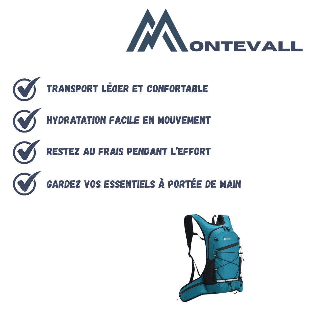 Sac à dos de randonnée léger et respirant pour vélo et marche - Montevall