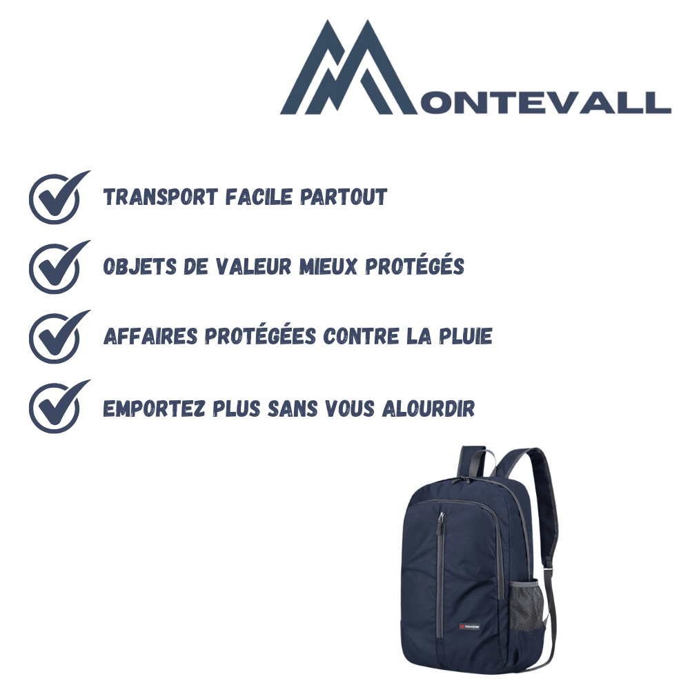 Sac à dos pliable ultraléger 30L imperméable | Montevall - Montevall