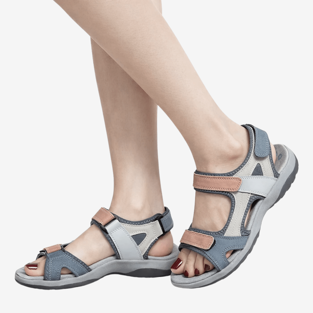 Sandales confort pour femme avec scratch et semelle antidérapante - Montevall