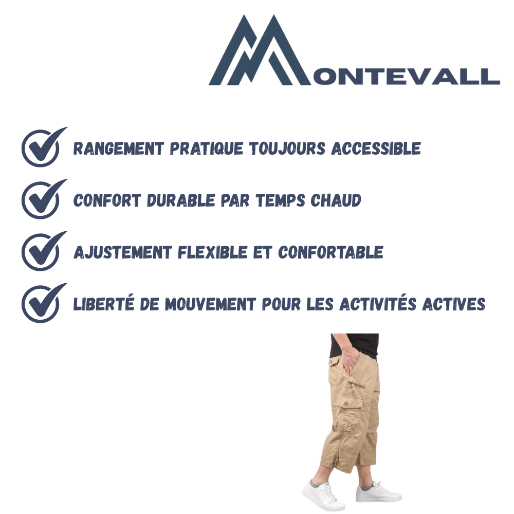 Short cargo léger et ample avec poches multiples | Montevall - Montevall