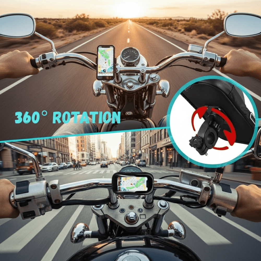 Support de téléphone étanche rotatif vélo et moto | Montevall - Montelac