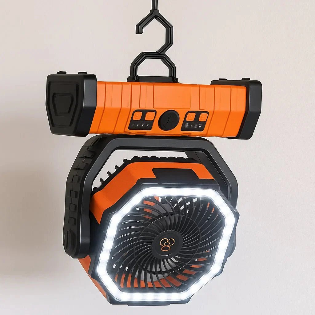 Ventilateur de camping rechargeable LED 3-en-1 | Montevall - Montevall