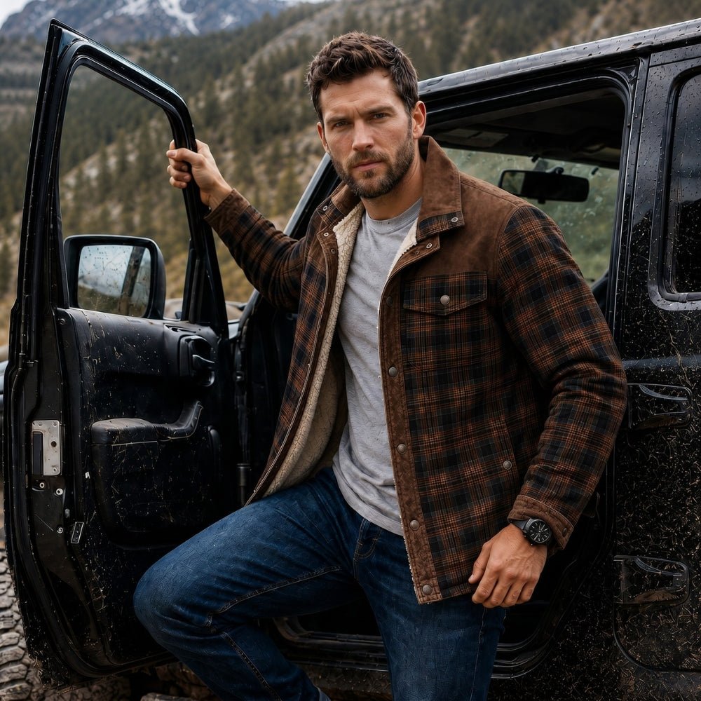 Veste chaude à carreaux pour homme | Montevall - Montevall