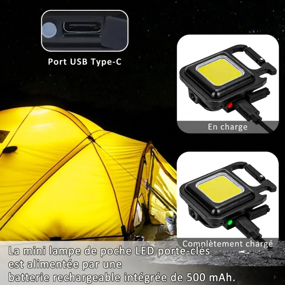 Lampe de travail compacte rechargeable par USB étanche | Montevall
