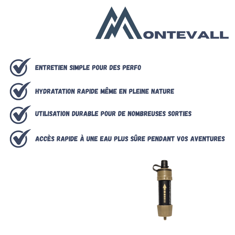 Filtre à eau portable et léger pour activités extérieures | Montevall