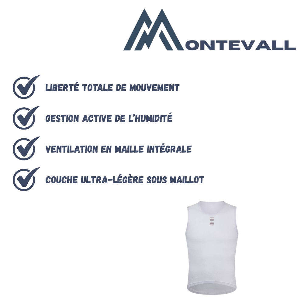 Maillot de cyclisme sans manches léger et respirant | Montevall