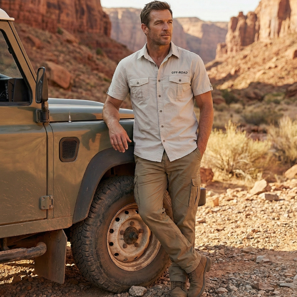 Chemise en coton respirante à poches pour homme | Montevall