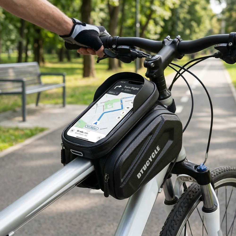 Sacoche vélo imperméable 3-en-1 avec support tactile pour téléphone