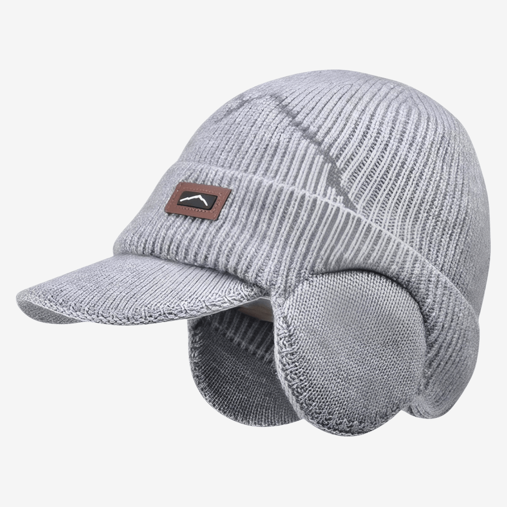 Bonnet d’hiver tricoté avec cache-oreilles et visière | Montevall - Montevall