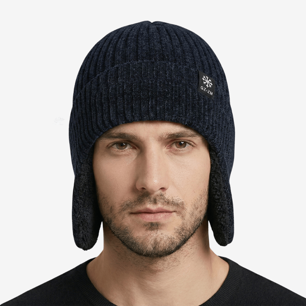 Bonnet d’hiver tricoté doublé polaire avec couvre-oreilles - Montevall