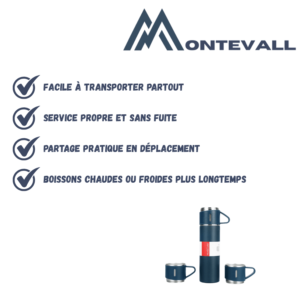 Bouteille isotherme inox 500 ml isolée sous vide - Montevall