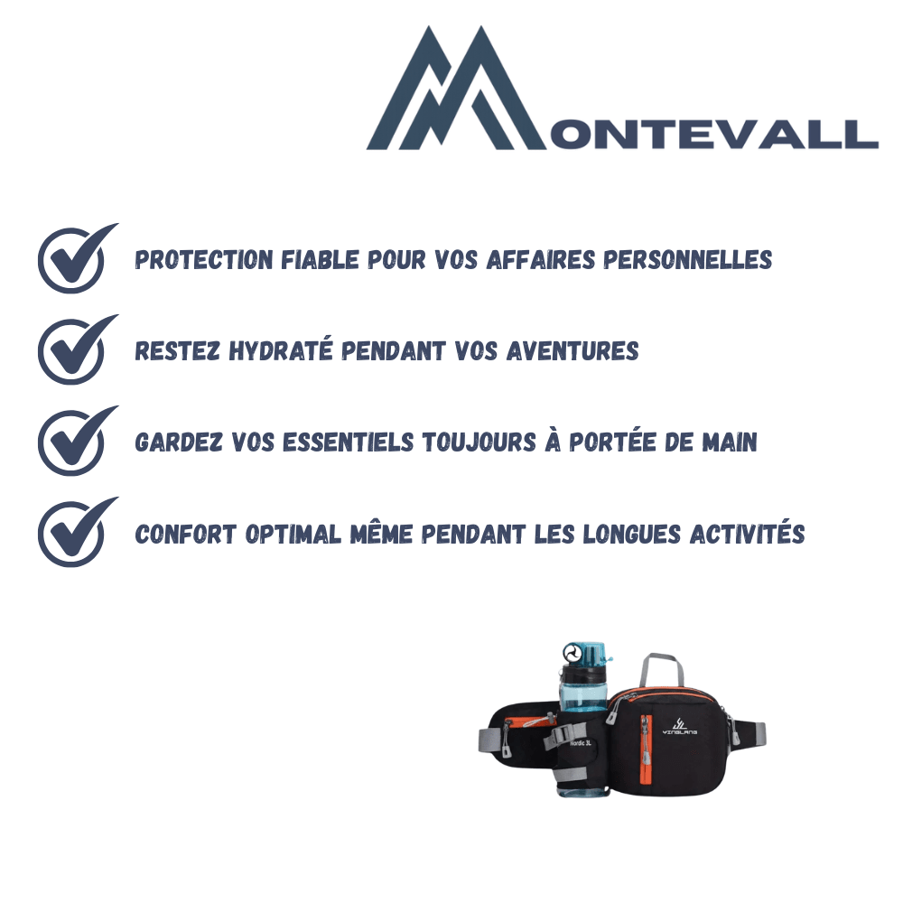 Ceinture de randonnée légère avec porte - gourde amovible - Montevall
