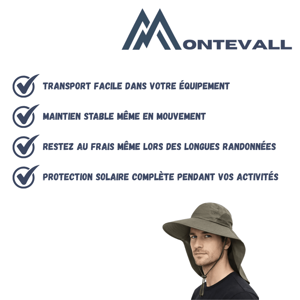 Chapeau de randonnée anti - UV léger pour homme | Montevall - Montevall