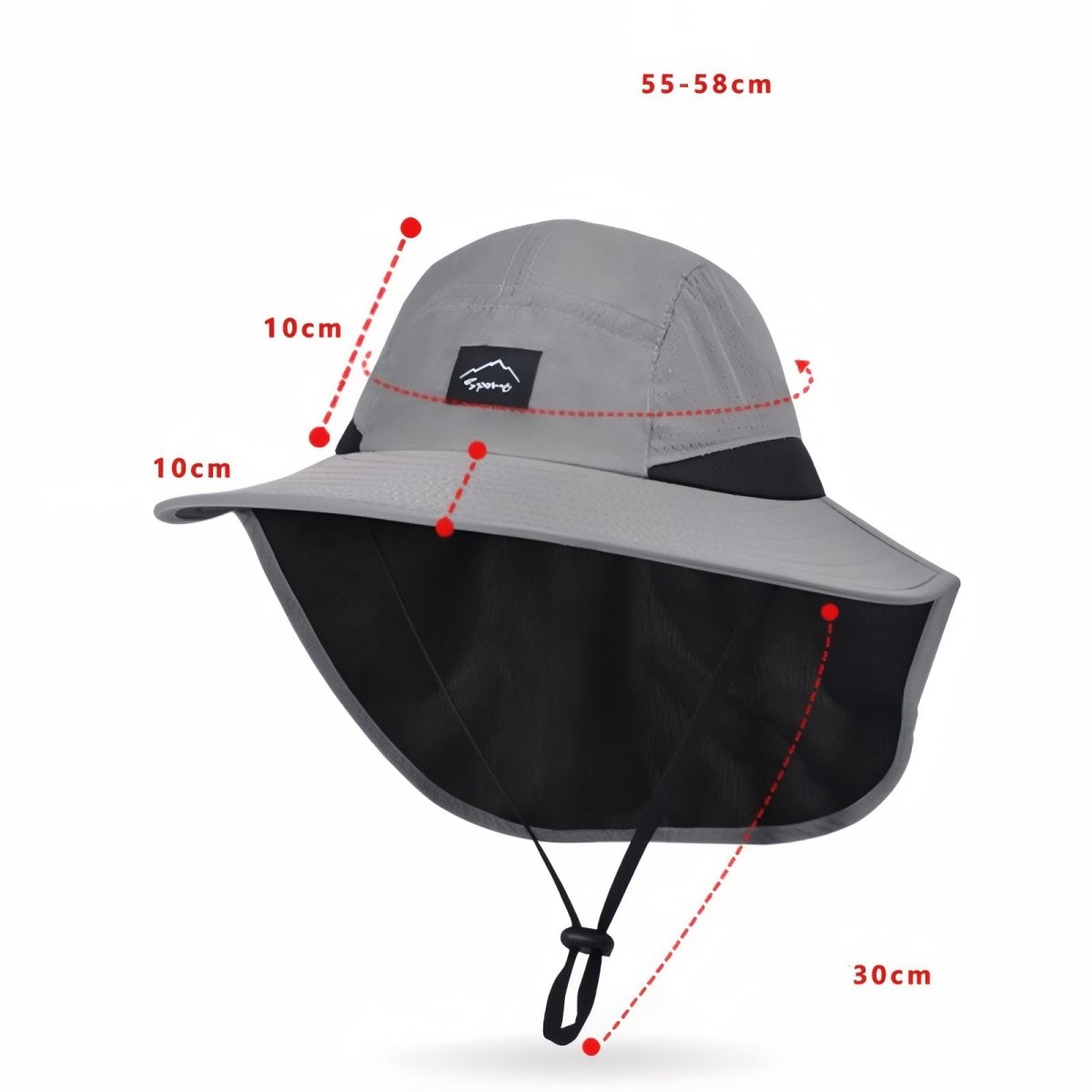 Chapeau de randonnée léger avec protection nuque | Montevall - Montevall
