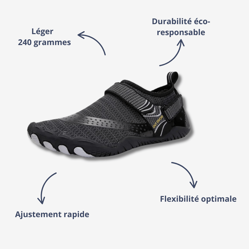 Chaussures minimalistes légères avec bride réglable et semelle souple - Montevall