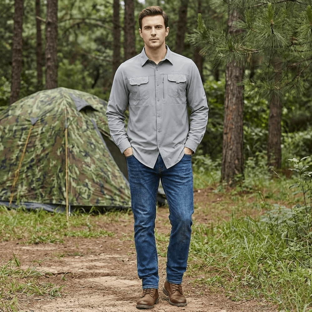 Chemise de randonnée respirante à manches longues pour homme | Montevall - Montevall