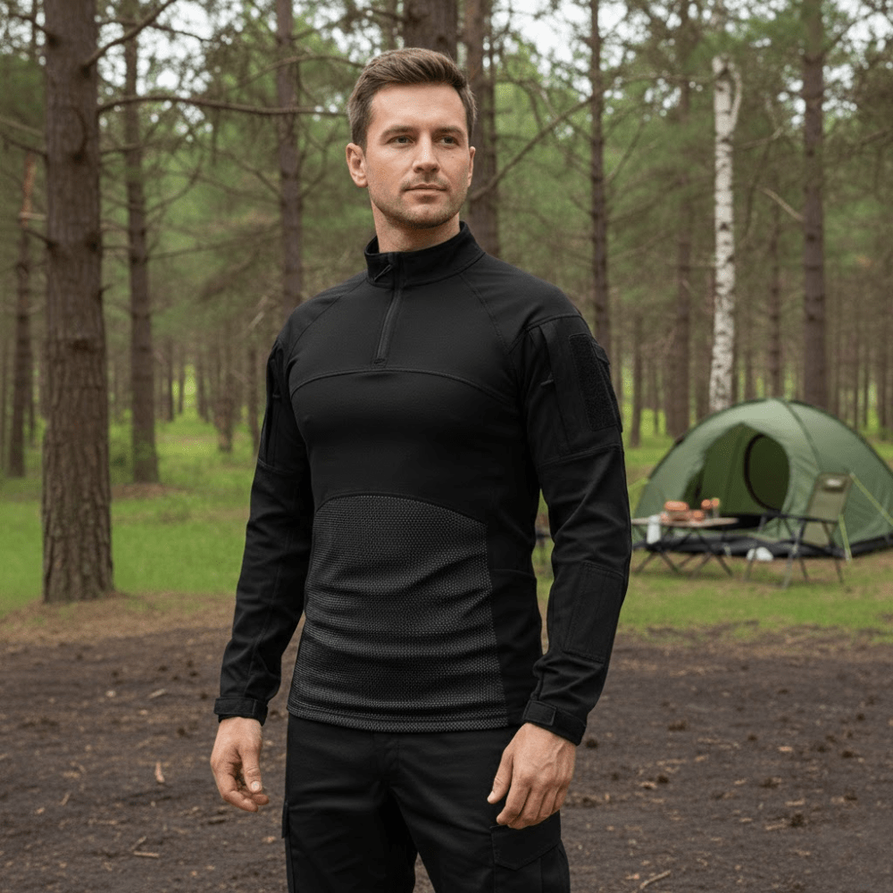 Chemise tactique respirante à manches longues et zippée | Montevall - Montevall