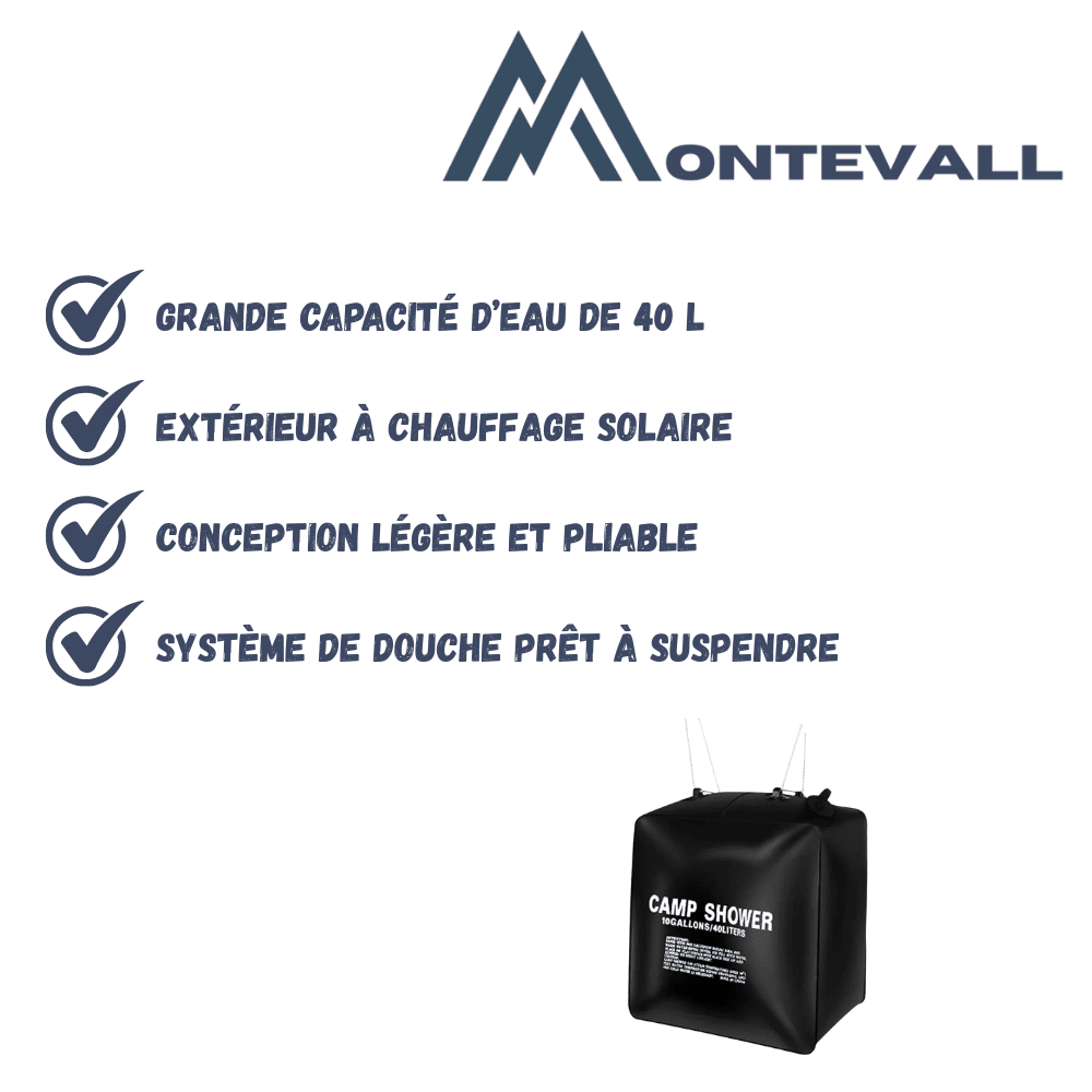 Douche solaire suspendue légère 40 L | Montevall - Montevall