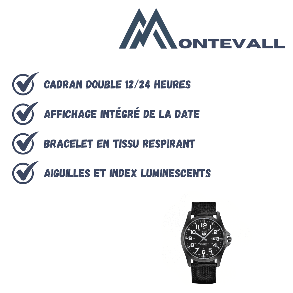 Montre de randonnée résistante et étanche pour homme | Montevall - Montevall