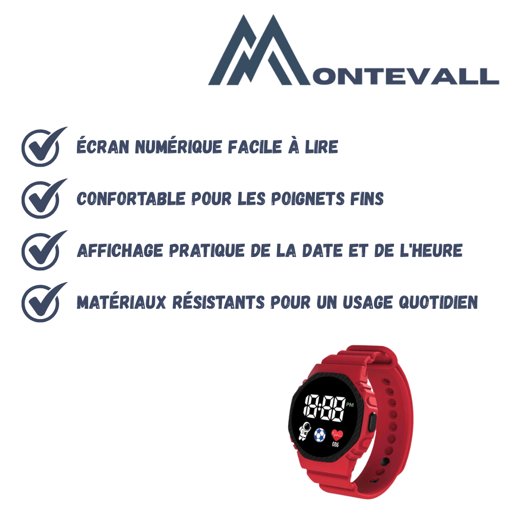 Montre digitale étanche enfant résistante | Montevall - Montevall
