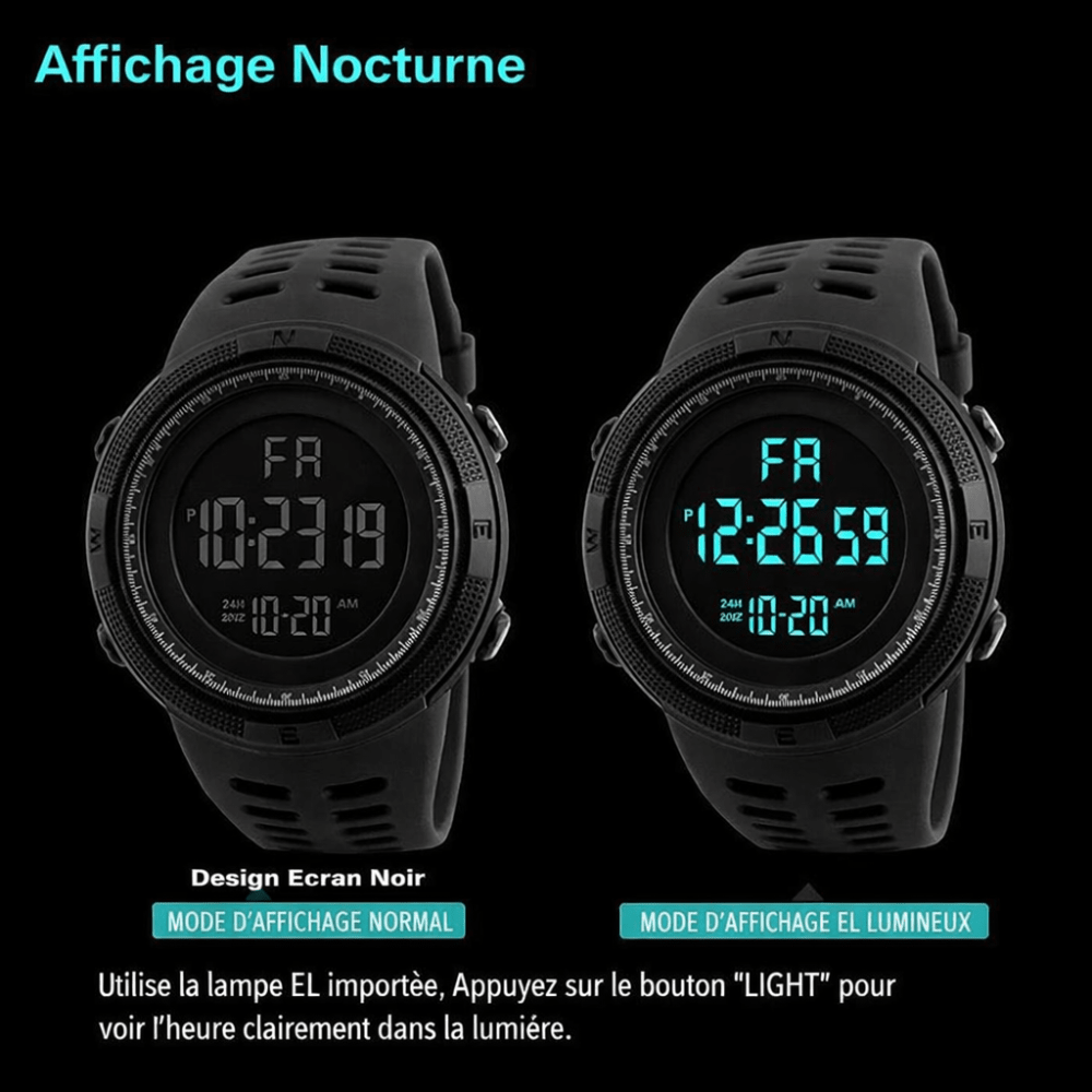 Montre numérique lumineuse multifonction | Montevall - Montevall