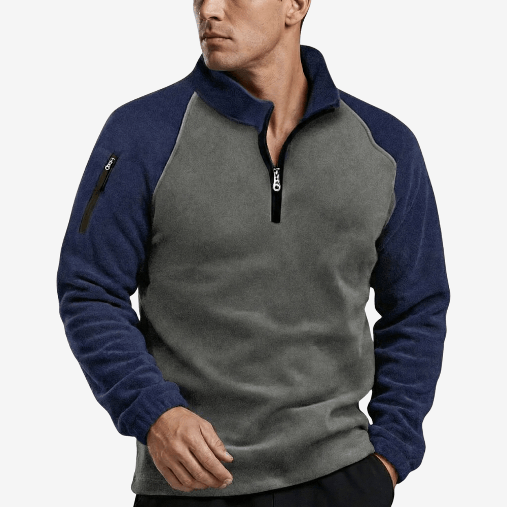 Pull polaire léger homme avec fermeture pull-on pour usage extérieur | Montevall - Montevall