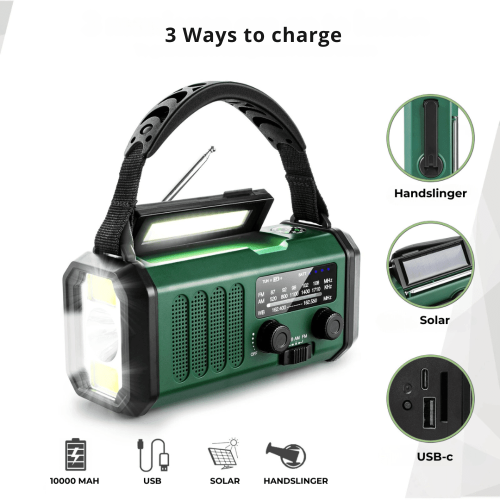 Radio d’urgence solaire et rechargeable USB | Montevall - Montevall