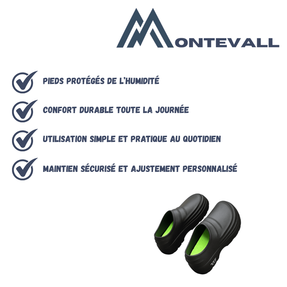 Sabots antidérapants résistants à l’eau avec semelle amortissante - Montevall