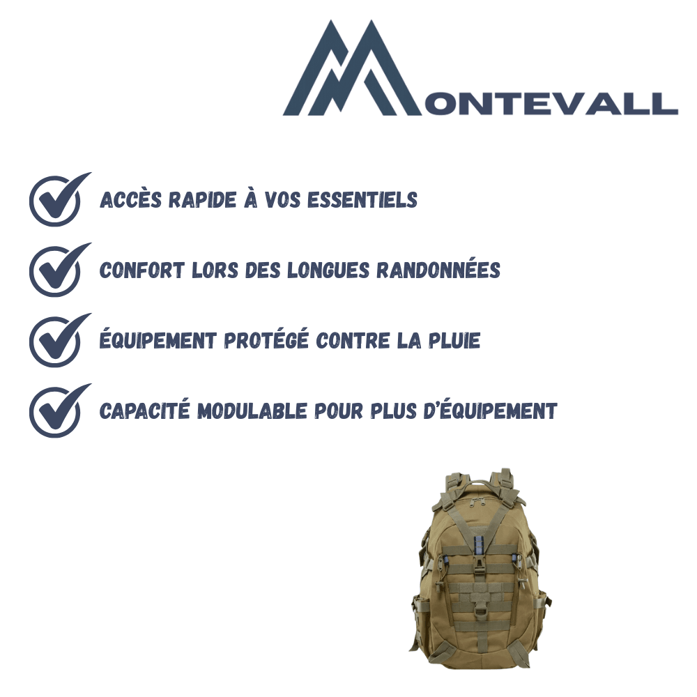 Sac à dos de randonnée 30L imperméable et robuste | Montevall - Montevall